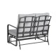 Glitzhome 45.25"L Outdoor Patio Loveseat Glider Chair with Gray Cushions