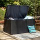 Glitzhome 52.75"L Outdoor Patio Oversized All-Weather Handwoven Wicker Black Storage Box