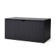 Glitzhome 52.75"L Outdoor Patio Oversized All-Weather Handwoven Wicker Black Storage Box