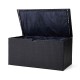 Glitzhome 52.75"L Outdoor Patio Oversized All-Weather Handwoven Wicker Black Storage Box