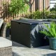 Glitzhome 52.75"L Outdoor Patio Oversized All-Weather Handwoven Wicker Black Storage Box