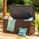 Glitzhome 52.75"L Outdoor Patio Oversized All-Weather Handwoven Wicker Brown Storage Box