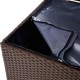 Glitzhome 52.75"L Outdoor Patio Oversized All-Weather Handwoven Wicker Brown Storage Box