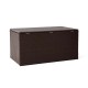 Glitzhome 52.75"L Outdoor Patio Oversized All-Weather Handwoven Wicker Brown Storage Box