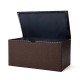 Glitzhome 52.75"L Outdoor Patio Oversized All-Weather Handwoven Wicker Brown Storage Box