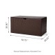 Glitzhome 52.75"L Outdoor Patio Oversized All-Weather Handwoven Wicker Brown Storage Box