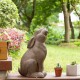 Glitzhome 16.5"H MGO Sitting Rabbit Statue