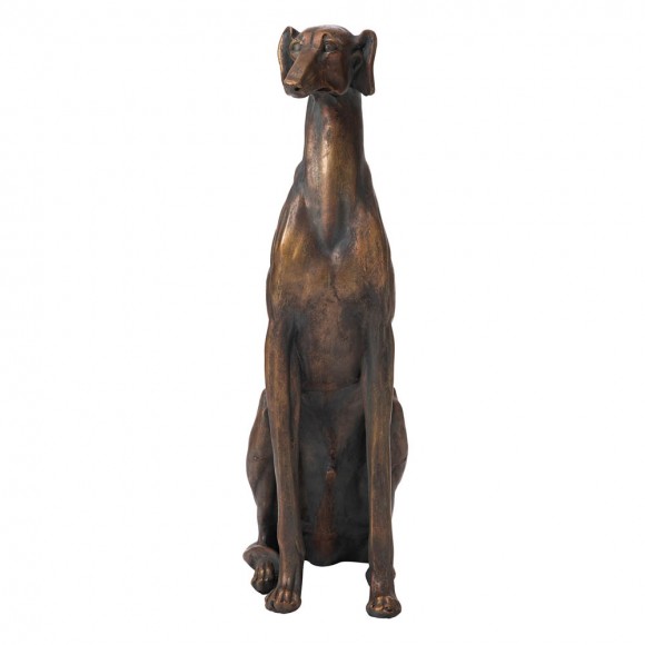 Glitzhome 30.25"H MGO Sitting Greyhound Dog Statue