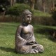 Glitzhome 19"H MGO Meditating Buddha Statue