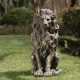 Glitzhome 20.75"H MGO Guardian Sitting Lion Statue