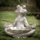 Glitzhome 14.25"H Bronze MGO Yoga Frog Statue