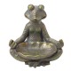 Glitzhome 14.25"H Bronze MGO Yoga Frog Statue