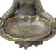 Glitzhome 14.25"H Bronze MGO Yoga Frog Statue