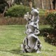 Glitzhome 28.25"H Bronze MGO Stacked Frog Statue