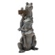 Glitzhome 28.25"H Bronze MGO Stacked Frog Statue