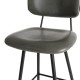 Glitzhome 43"H Grey PU Leather Bar Stool with Back, Set of 2