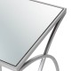 Glitzhome Silver Metal Nesting Side & End Accent Table with Square Glass Top, Set of 2