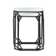 Glitzhome Black Metal Nesting  Side & End Accent Table with Glass Top, Set of 2