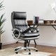 Glitzhome Black PU Leather Gaslift Adjustable High-Back Swivel Office Chair