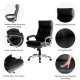 Glitzhome Black PU Leather Gaslift Adjustable High-Back Swivel Office Chair