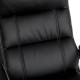 Glitzhome Black PU Leather Gaslift Adjustable High-Back Swivel Office Chair