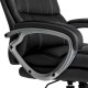 Glitzhome Black PU Leather Gaslift Adjustable High-Back Swivel Office Chair