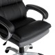 Glitzhome Black PU Leather Gaslift Adjustable High-Back Swivel Office Chair