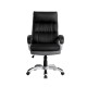 Glitzhome Black PU Leather Gaslift Adjustable High-Back Swivel Office Chair