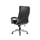 Glitzhome Black PU Leather Gaslift Adjustable High-Back Swivel Office Chair