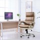 Glitzhome Brown PU Leather Gaslift Adjustable High-Back Swivel Office Chair