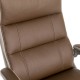 Glitzhome Brown PU Leather Gaslift Adjustable High-Back Swivel Office Chair