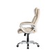 Glitzhome Velvet Gaslift Adjustable High-Back Swivel Office Chair