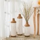 Glitzhome Boho/Farmhouse Decorative Table/Floor Metal Vase, Set of 3