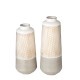 Glitzhome Modern Farmhouse/Modern Industrial Textured Table Metal Vase, Set of 2