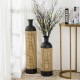 Glitzhome Boho Decorative Gold/Black Floor Metal Vase, Set of 2