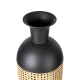 Glitzhome Boho Decorative Gold/Black Floor Metal Vase, Set of 2