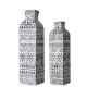 Glitzhome Global/Boho Textured Metal Table / Floor Vase, Set of 2