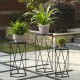 Glitzhome Modern Hexagon Black Metal Plant Stand, Set of 3