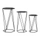 Glitzhome Modern Hexagon Black Metal Plant Stand, Set of 3