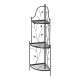 Glitzhome 44.75"H 3-Tiered Black Metal Corner Shelf Plant Stand