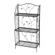 Glitzhome 44.75"H Rectangular 3-Tiered Black Metal Shelf Plant Stand