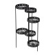 Glitzhome 32"H Foldable 6-Tiered Round Black Metal Plant Stand
