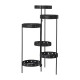 Glitzhome 32"H Foldable 6-Tiered Round Black Metal Plant Stand