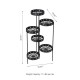 Glitzhome 32"H Foldable 6-Tiered Round Black Metal Plant Stand