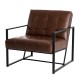 Glitzhome 31.50"H Brown PU Leather Tufted Accent Chair