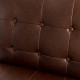 Glitzhome 29.25"H Brown PU Leather Tufted Accent Chair