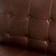 Glitzhome 31.50"H Brown PU Leather Tufted Accent Chair