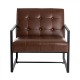 Glitzhome 31.50"H Brown PU Leather Tufted Accent Chair