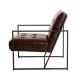 Glitzhome 31.50"H Brown PU Leather Tufted Accent Chair