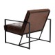 Glitzhome 31.50"H Brown PU Leather Tufted Accent Chair